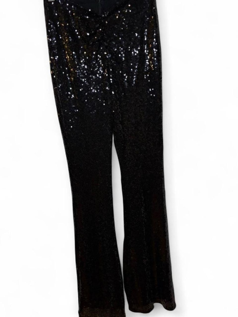 Fun sequins black Forever 21 flared leg party pants xs
